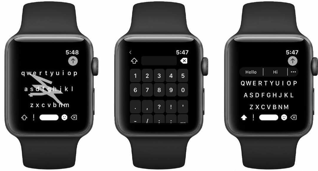 Shift tastatūra Apple Watch