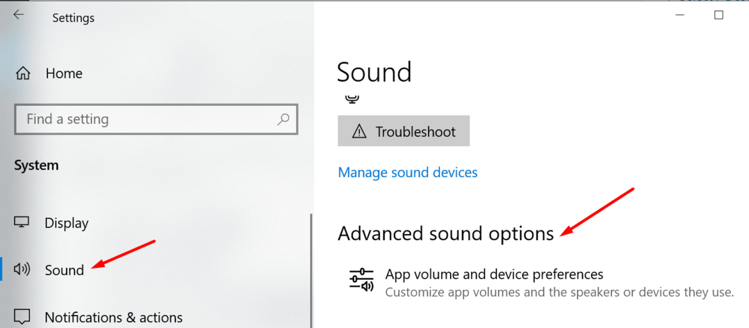 opzioni audio avanzate Windows 10