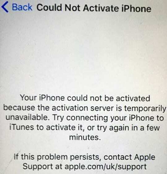 kan iPhone niet activeren, activeringsserver niet beschikbaar