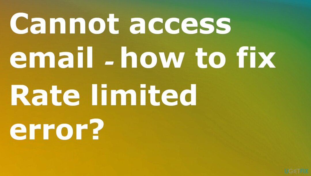 Kein Zugriff auf E-Mails aufgrund eines Fehlers mit begrenzter Rate