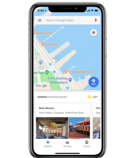 Nowa funkcja Map Google Eksploruj