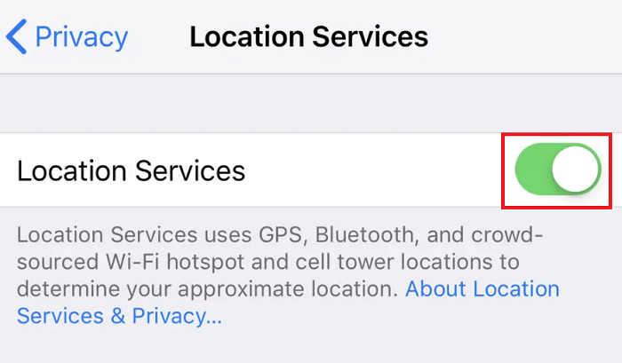 Ota Location Services käyttöön