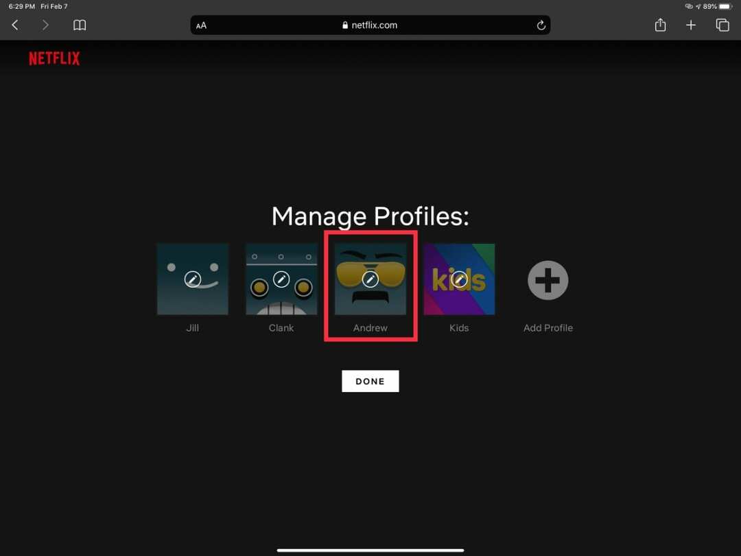 Wählen Sie Ihr Netflix-Profil aus