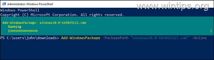 Как установить CAB-файл на Windows 1110