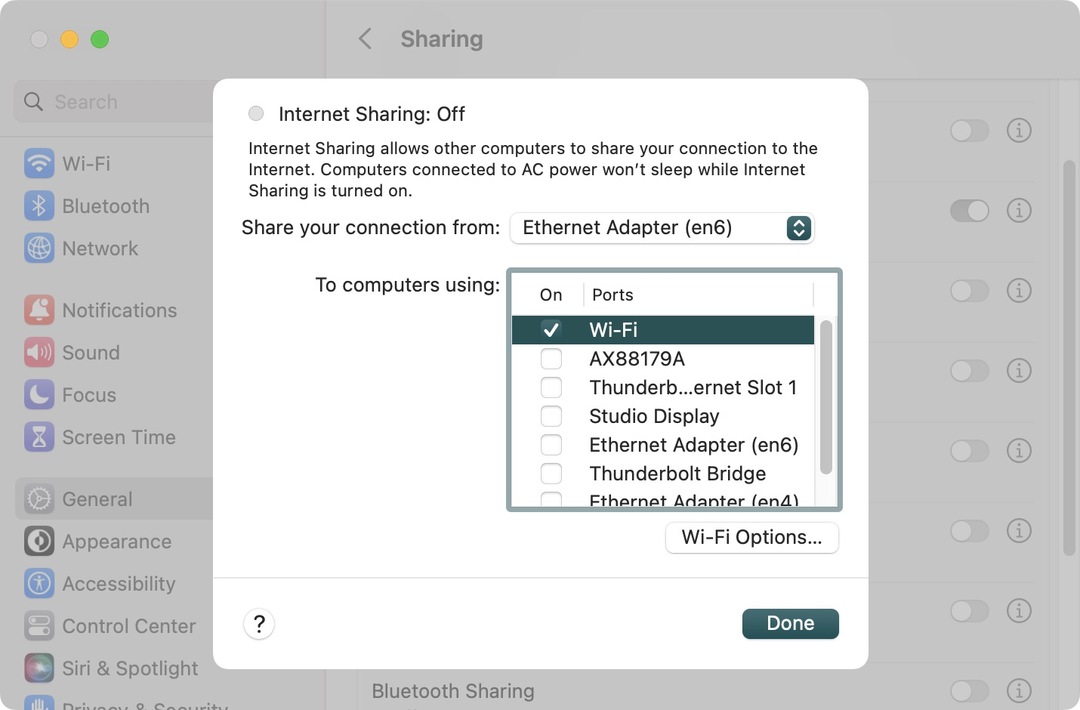 Wi-Fi-verkon jakaminen Macista - 4