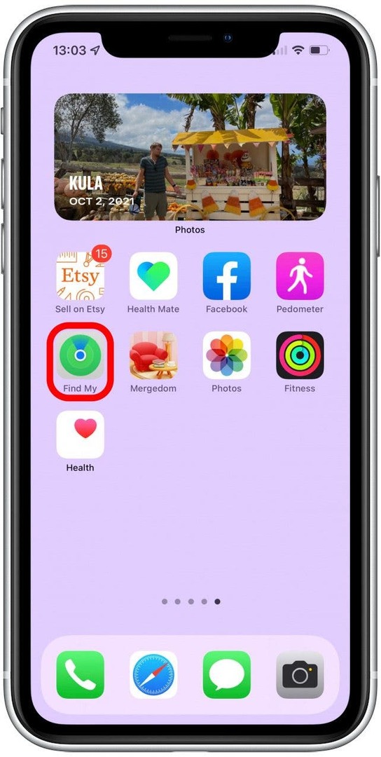 Nyissa meg a Find My lehetőséget iPhone-ján.
