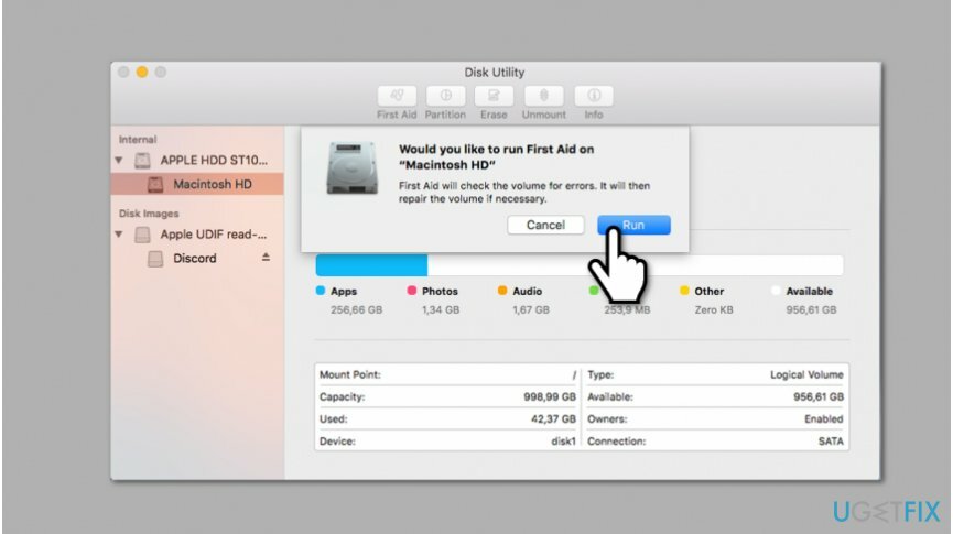 Führen Sie Erste Hilfe auf dem Mac aus, um den Fehler 8076 zu beheben