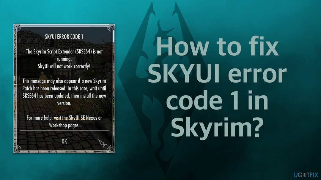 Skyrim에서 SKYUI 오류 코드 1을 수정하는 방법은 무엇입니까?