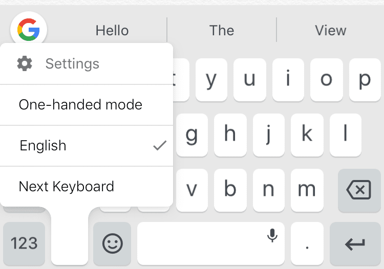 Eenhandige modus in Gboard voor iPhone