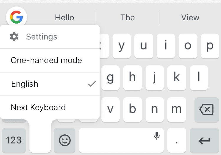 Mode satu tangan di Gboard untuk iPhone