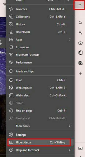 Masquer la barre latérale Edge