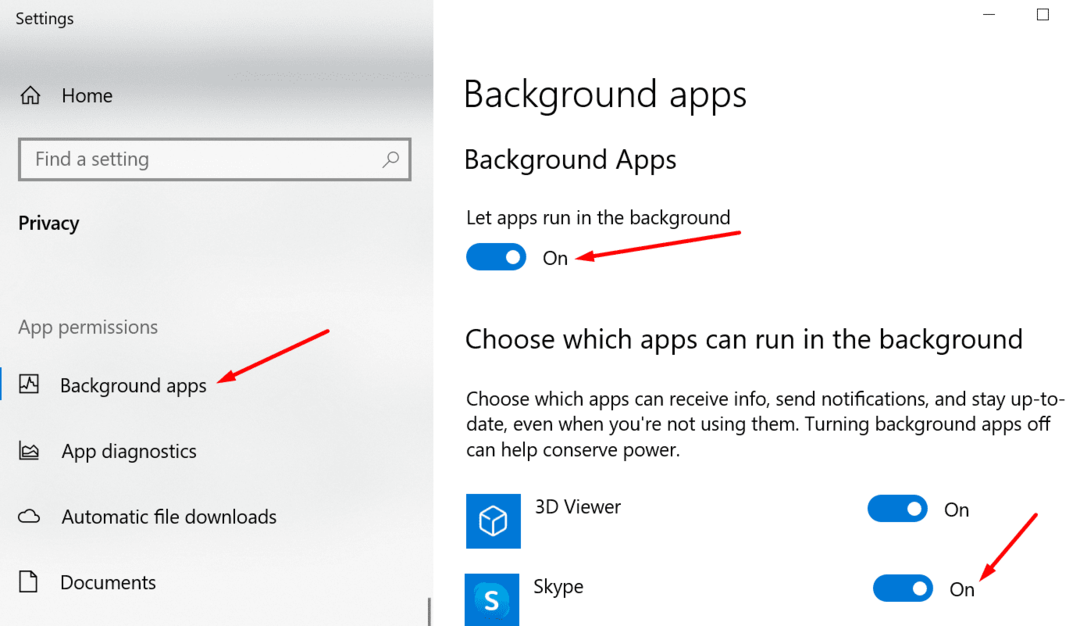 Windows 10 lader apps køre i baggrunden