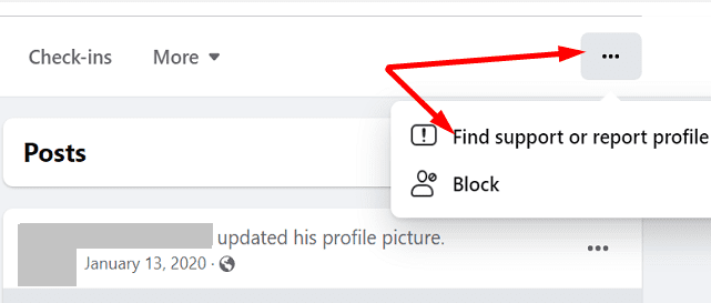 Facebook-report-scammer-profile