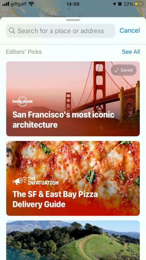 San Francisco juhendid Apple Mapsis