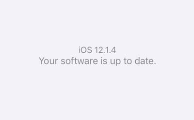 Στιγμιότυπο που δείχνει ότι το λογισμικό iOS 12.1.4 είναι ενημερωμένο