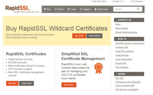 Rapid SSL - Billige SSL-sertifikatleverandør