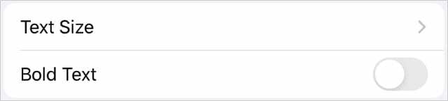 Schaltfläche für fetten Text in den iPad-Einstellungen