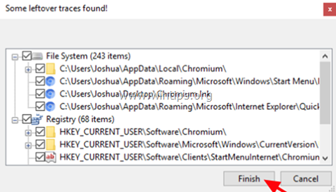 Chromium-Dateien entfernen - Registrierungseinträge