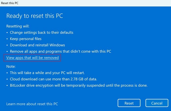 Windows 11 で削除されるアプリを表示する