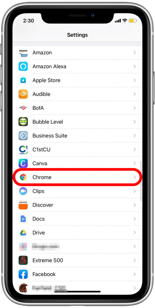 Appuyez sur l'application de navigateur que vous souhaitez définir par défaut. J'ai choisi Google Chrome comme navigateur par défaut.