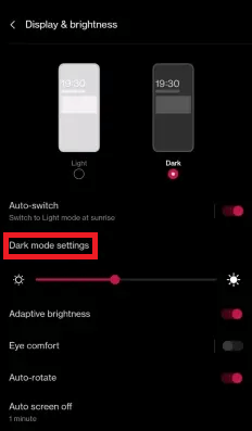 In den Dark Mode-Einstellungen