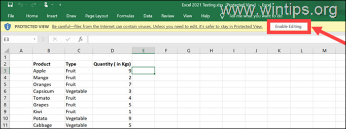 Aktivieren Sie das Abrufen von Excel-Daten