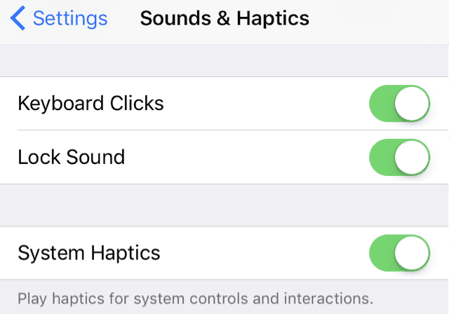 iPhone System Haptik, Übersicht