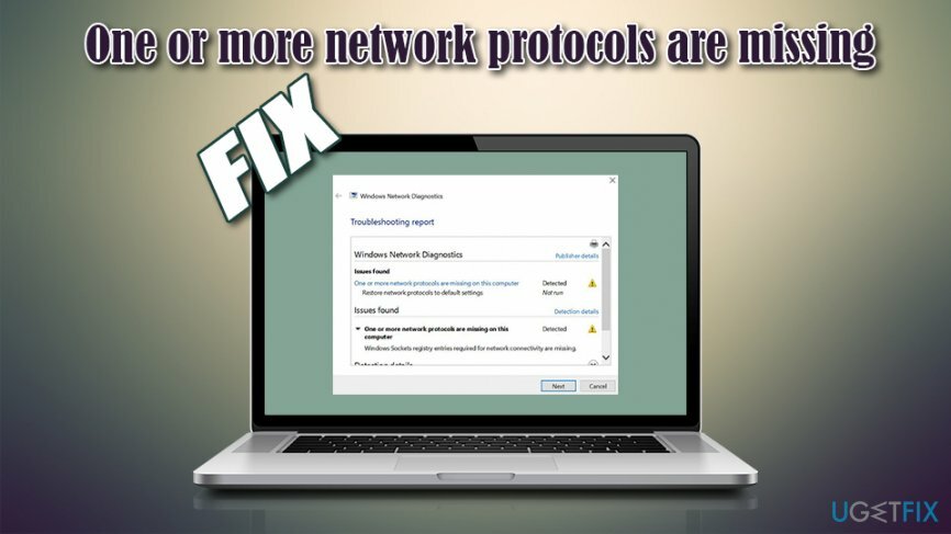 Javítás Egy vagy több hálózati protokoll hiányzik