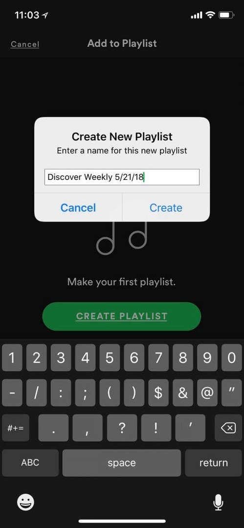Spotify kostenlose Account-Playlist
