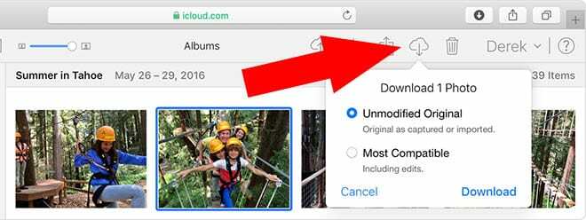 iCloud तस्वीरें मूल डाउनलोड करें