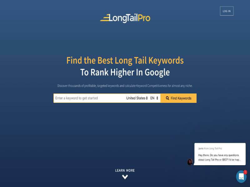 LongTailPro - ალტერნატიული ინსტრუმენტი, როგორიცაა საკვანძო სიტყვები ყველგან