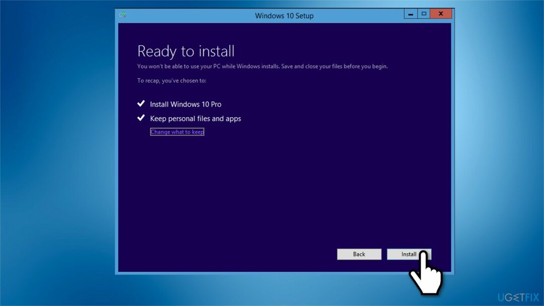 Iš naujo įdiekite „Windows 10“.