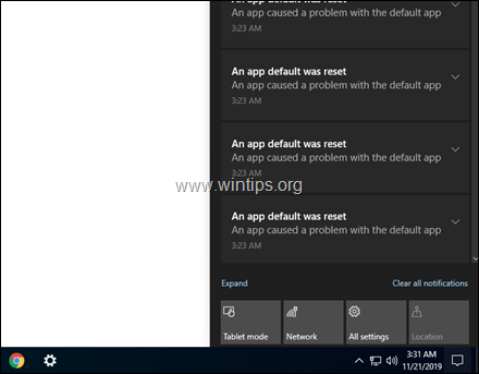 REVISIÓN Una aplicación predeterminada se restableció en Windows 10
