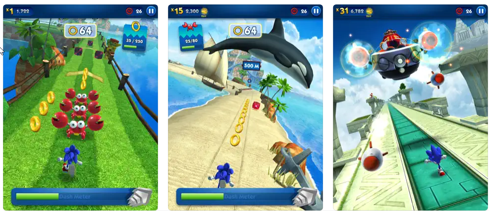 Najboljše Apple Arcade Games Sonic Dash+