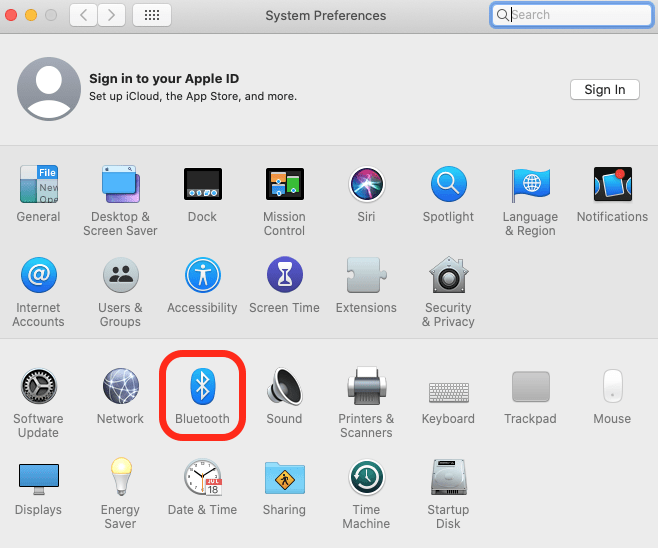 klik på bluetooth-menuen for at tilslutte Apple Wireless Mouse
