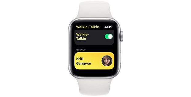 Cartão de contato dessa pessoa para usar o Walkie-Talkie no Apple Watch