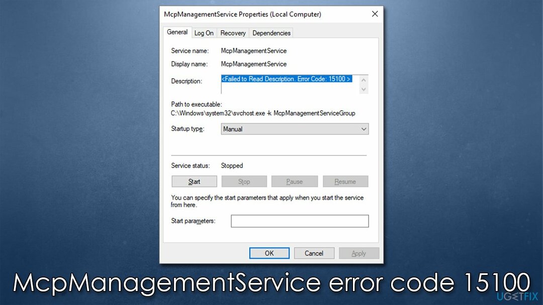 Как исправить код ошибки McpManagementService 15100 в Windows?