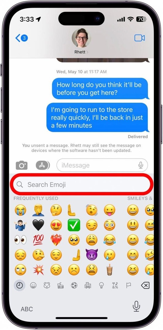 Μπορείτε να κάνετε κύλιση στις κατηγορίες στο κάτω μέρος της οθόνης ή να πατήσετε τη γραμμή αναζήτησης για να αναζητήσετε ένα συγκεκριμένο emoji.