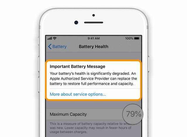 messaggio importante sulla batteria iPhone