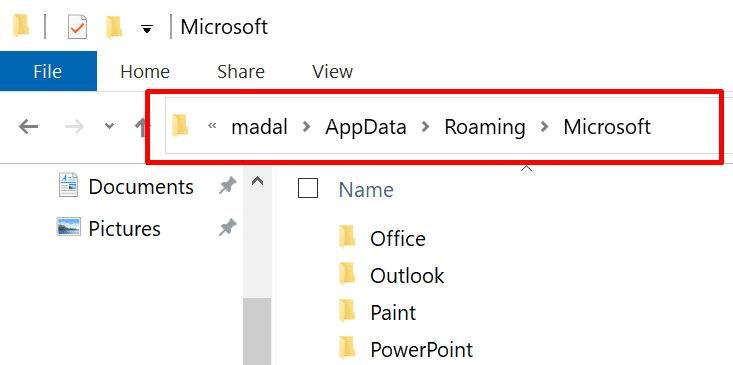 folder jelajah data aplikasi microsoft