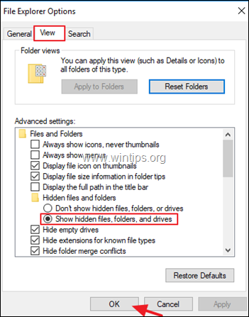 tampilkan file hideen, folder windows 10-8