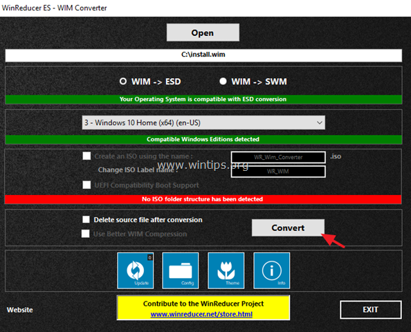 εξαγωγή install.esd σε install.wim