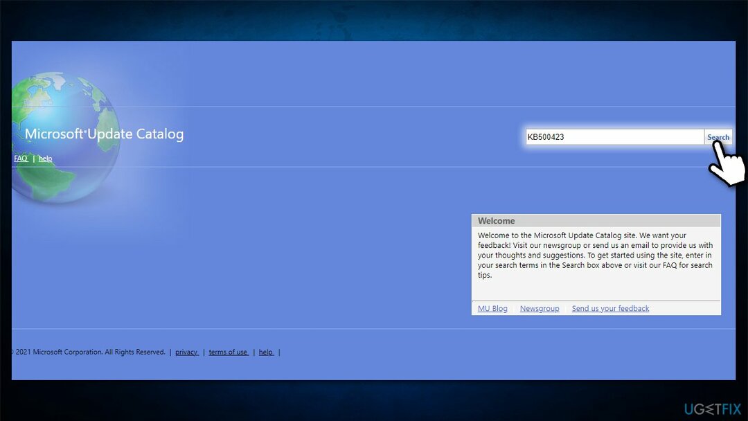Vizitați Catalogul Microsoft Update
