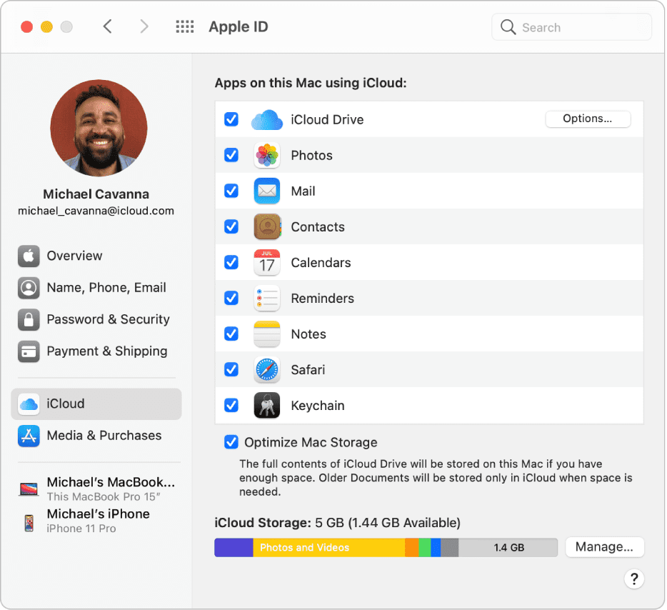 iCloud Контакти на Mac
