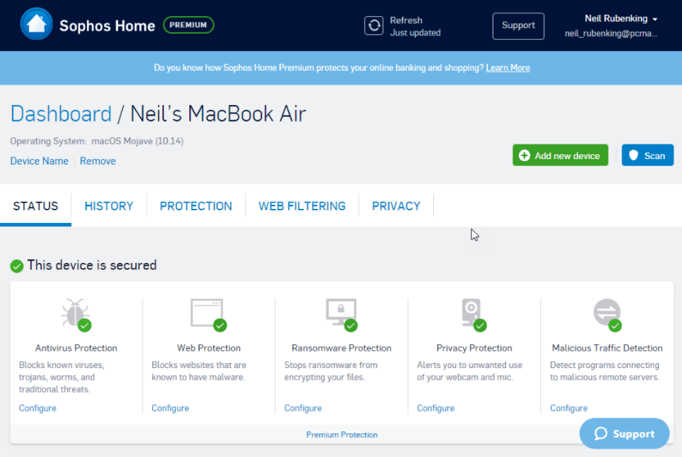 Sophos Home Premium - найкраще антивірусне програмне забезпечення для Mac