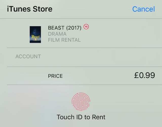 Touch ID для аренды на iPhone