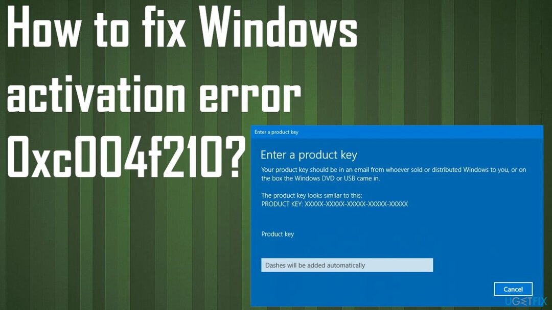  Windows 정품 인증 오류 0xc004f210