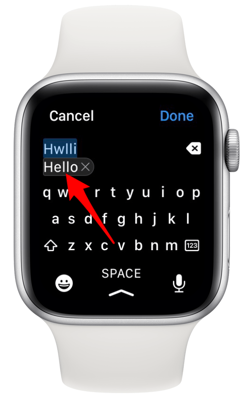 Tryk på den for at rette stavningen - gratis tastatur til Apple Watch