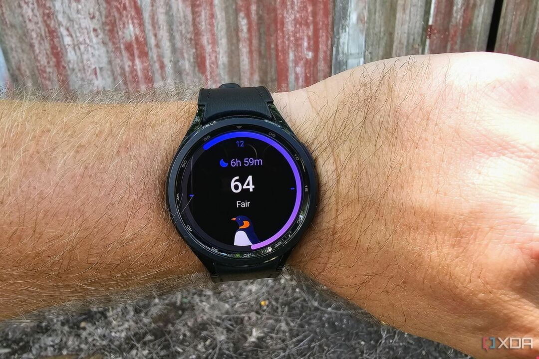 Samsung Galaxy Watch 6 Classic mostrando un animal dormido