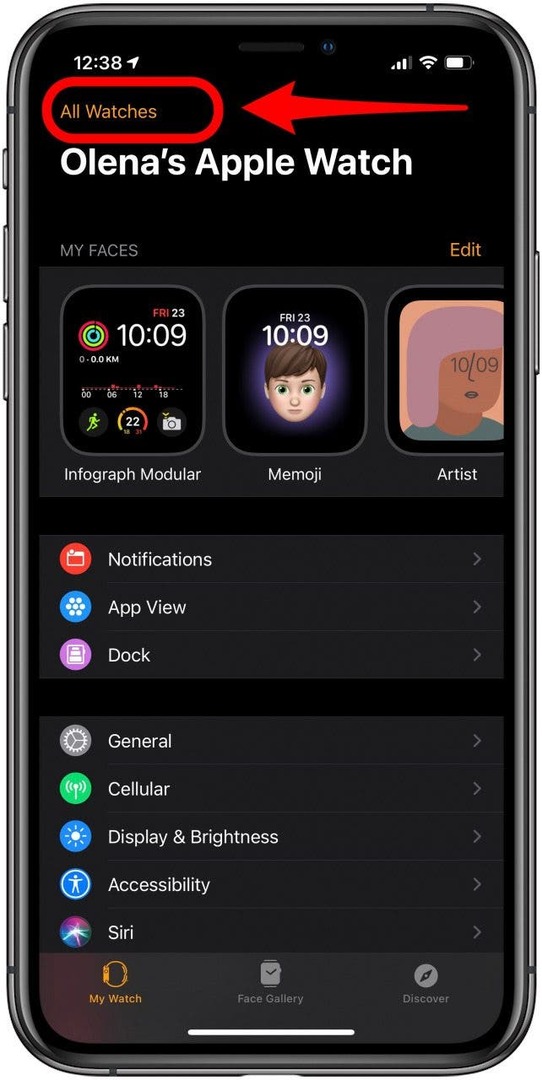 Klepnite na Všetky hodinky v aplikácii Watch